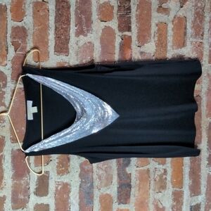 Michael‎ Kors Medium Tank Top w/ Silver Statement Neckline